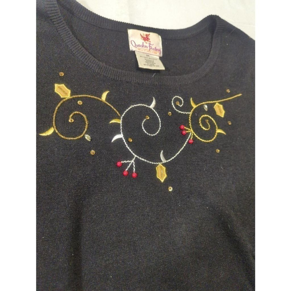 Short sleeve holiday Christmas sweater - Picture 2 of 3